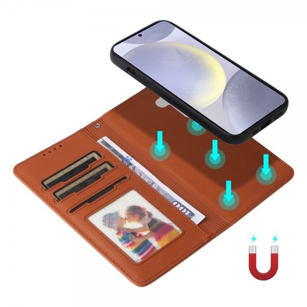 Betopnice Samsung Galaxy S25 Plus -suojakotelo irrotettavalla kuorella 005 ruskea