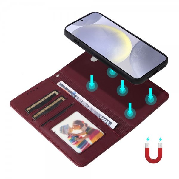 Betopnice Samsung Galaxy S25 Plus -suojakotelo irrotettavalla kuorella 005 punainen