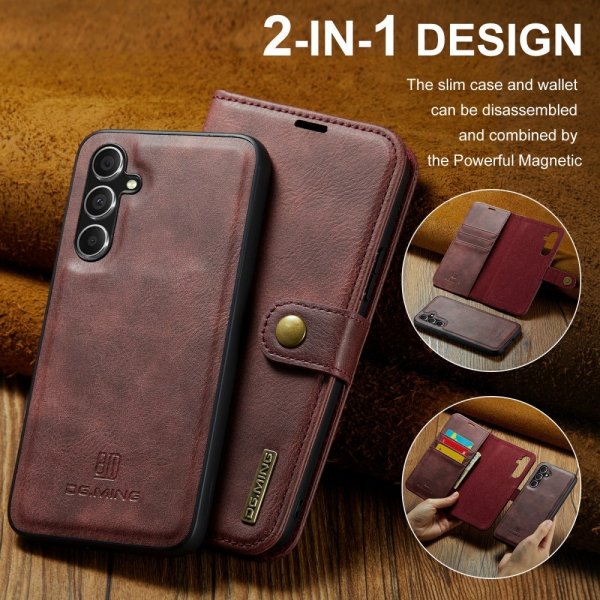 Dg.Ming Samsung Galaxy S25 Plus kotelo irrotettavalla kuorella, punainen
