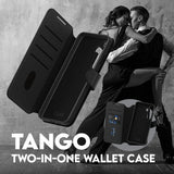 CARE by PanzerGlass Samsung Galaxy S25 Plus -kotelo Tango Two-in-One Wallet MagSafe musta