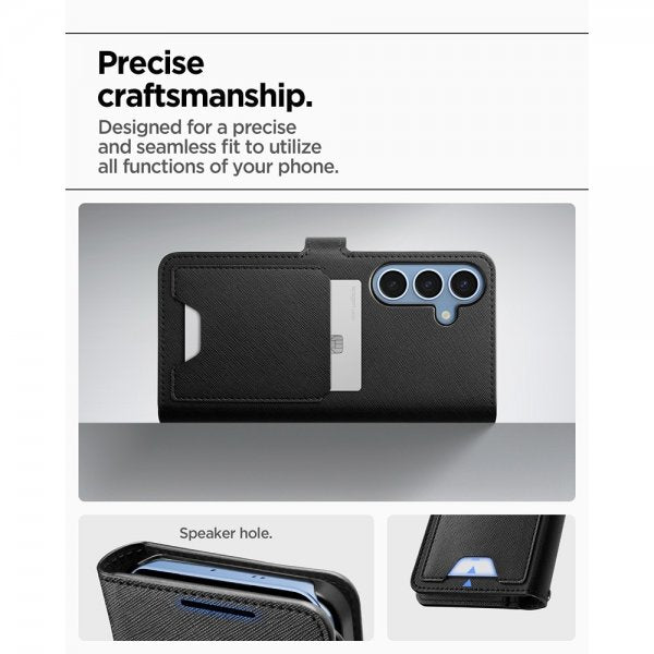 Spigen Samsung Galaxy S25 Plus -suojakotelo Wallet S, musta