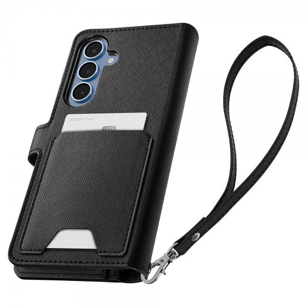 Spigen Samsung Galaxy S25 Plus -suojakotelo Wallet S, musta