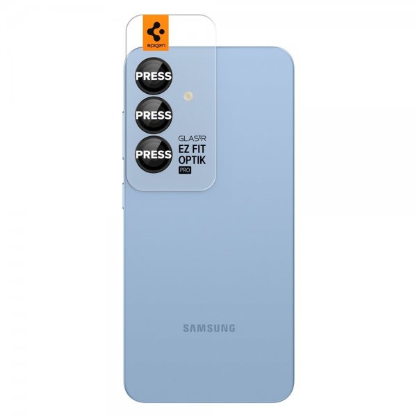 Spigen Samsung Galaxy S25 Plus kameranssuoja GLAS.tR EZ Fit Optik Pro 2-pack Musta