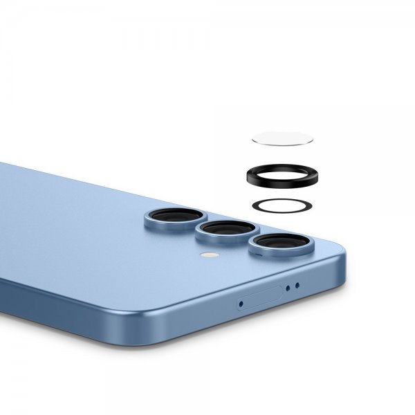 Spigen Samsung Galaxy S25 Plus kameranssuoja GLAS.tR EZ Fit Optik Pro 2-pack Musta
