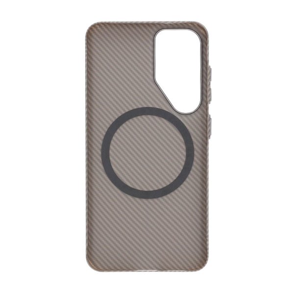 Samsung Galaxy S25 Plus Kuori Hiilikuitukuvio MagSafe Harmaa