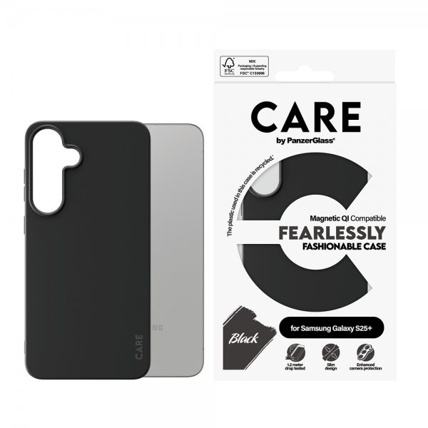 CARE by PanzerGlass Samsung Galaxy S25 Plus Kuori Fashionable MagSafe Musta