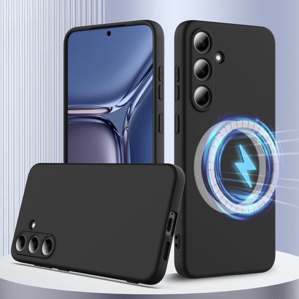 Samsung Galaxy S25 Plus Kuori hihnalla Silikoni MagSafe Musta