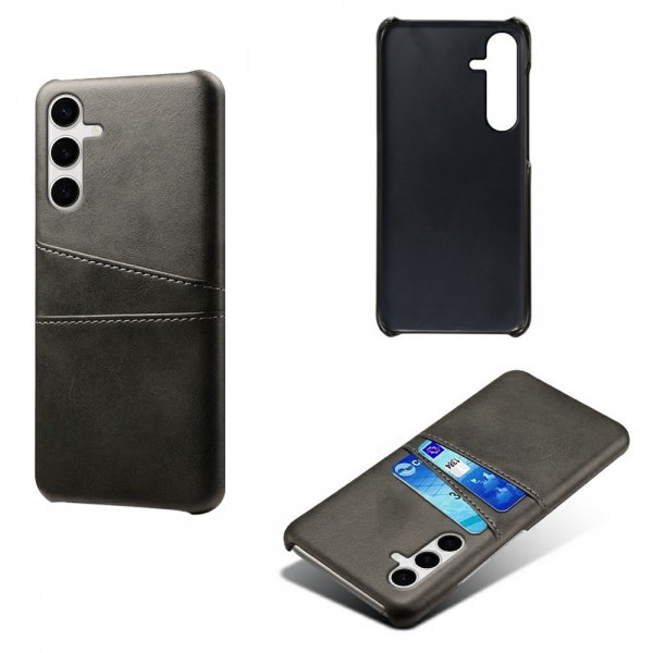 Samsung Galaxy S25 Plus -suojakuori, jossa kaksi korttipaikkaa, musta