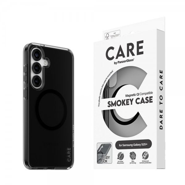 CARE by PanzerGlass Samsung Galaxy S25 Plus -suojakuori, Smokey MagSafe, musta