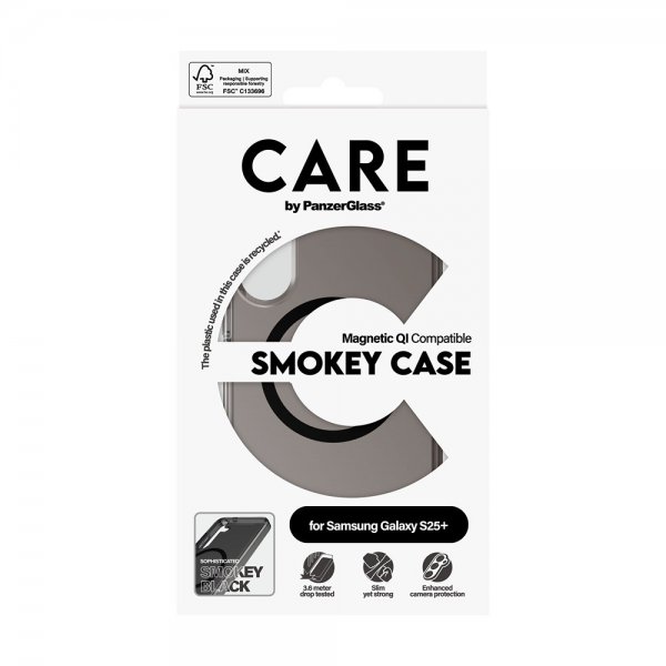 CARE by PanzerGlass Samsung Galaxy S25 Plus -suojakuori, Smokey MagSafe, musta