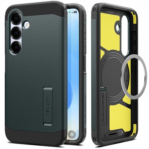Spigen Samsung Galaxy S25 Plus Tough Armor MagFit Abyss Green -kuori