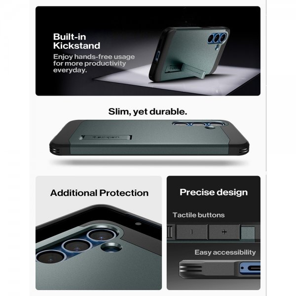 Spigen Samsung Galaxy S25 Plus Tough Armor MagFit Abyss Green -kuori
