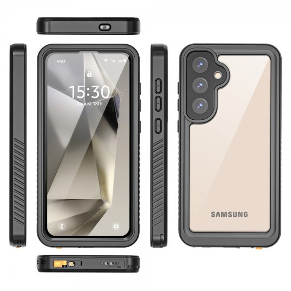 Redpepper Samsung Galaxy S25 Plus -vedenkestävä IP68-suojakuori, musta