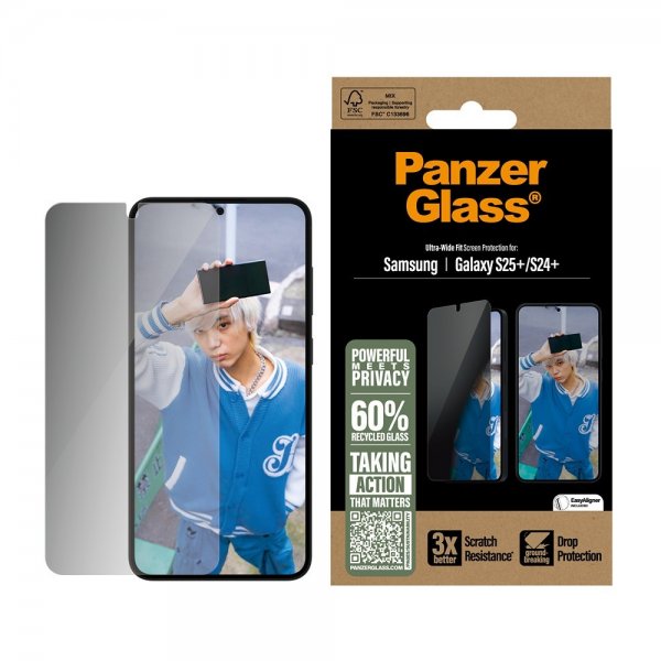 PanzerGlass Samsung Galaxy S24 Plus/Galaxy S25 Plus Näytönsuoja Ultra-Wide Fit Privacy EasyAligner