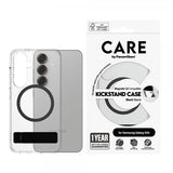 CARE by PanzerGlass Samsung Galaxy S25 -kuori jalustalla MagSafe musta