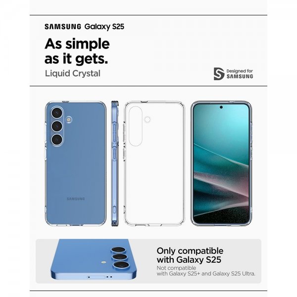 Spigen Samsung Galaxy S25 -kuori Liquid Crystal Crystal Clear