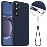 Samsung Galaxy S25 -suojakuori hihnalla, silikoni, MagSafe, tummansininen