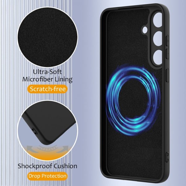 Samsung Galaxy S25 Kuori Hihnalla Silikoni MagSafe Musta