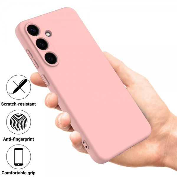 Samsung Galaxy S25 Kuori Hihnalla Silikoni Vaaleanpunainen