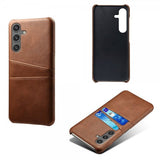 Samsung Galaxy S25 Kuori, jossa kaksi korttipaikkaa, tummanruskea