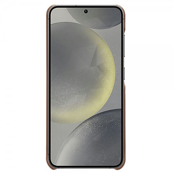 Samsung Galaxy S25 Kuori, jossa kaksi korttipaikkaa, tummanruskea