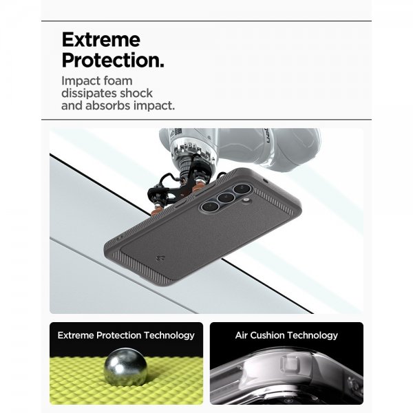 Spigen Samsung Galaxy S25 -kuori, Rugged Armor MagFit, Marble Gray