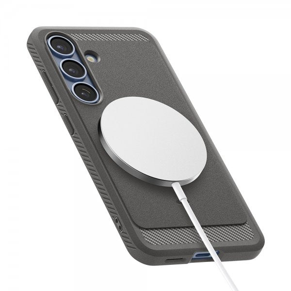 Spigen Samsung Galaxy S25 -kuori, Rugged Armor MagFit, Marble Gray