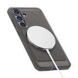 Spigen Samsung Galaxy S25 -kuori, Rugged Armor MagFit, Marble Gray