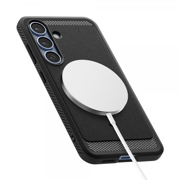 Spigen Samsung Galaxy S25 -suojakuori Rugged Armor MagFit Matte Black