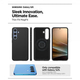 Spigen Samsung Galaxy S25 -kuori, Thin Fit MagFit, musta