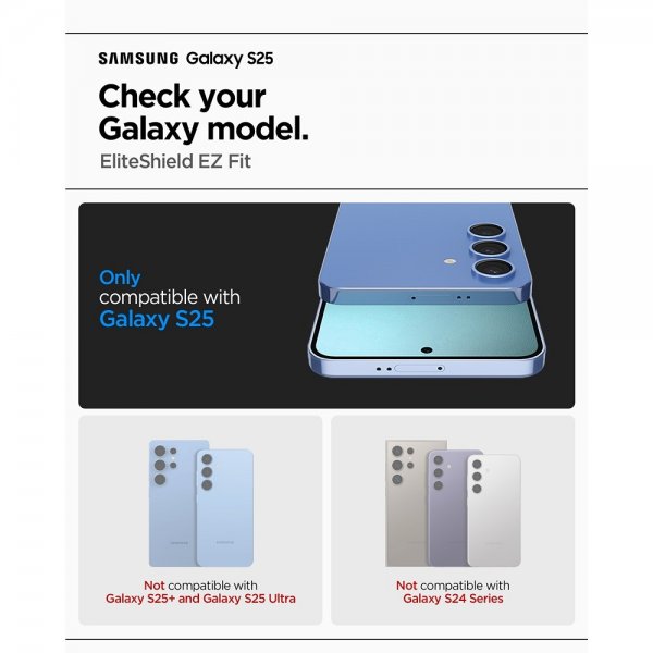 Spigen Samsung Galaxy S25 -näytönsuoja, EliteShield EZ Fit
