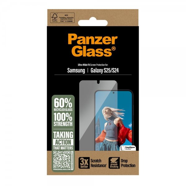 PanzerGlass Samsung Galaxy S24/Galaxy S25 Näytönsuoja Ultra-Wide Fit EasyAligner