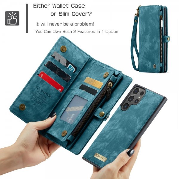 CaseMe Samsung Galaxy S25 Ultra -kotelo 008 Series, irrotettava kuori, sininen