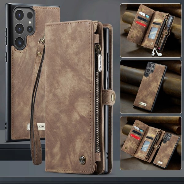 CaseMe Samsung Galaxy S25 Ultra Kotelo 008 Series Irrotettava Kuori Ruskea