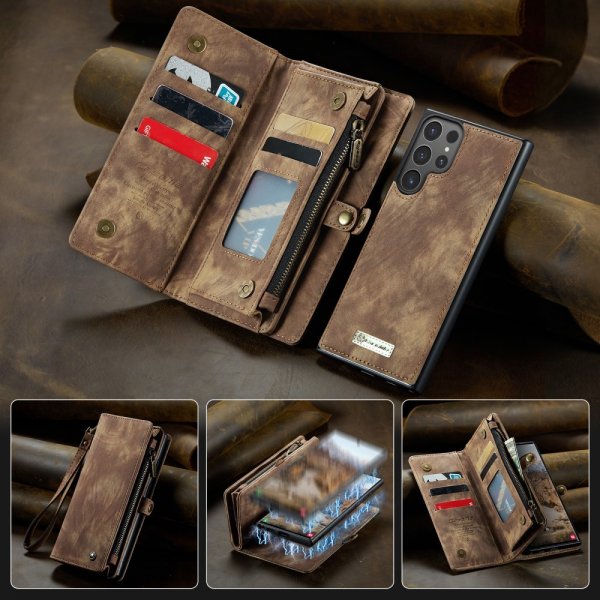 CaseMe Samsung Galaxy S25 Ultra Kotelo 008 Series Irrotettava Kuori Ruskea