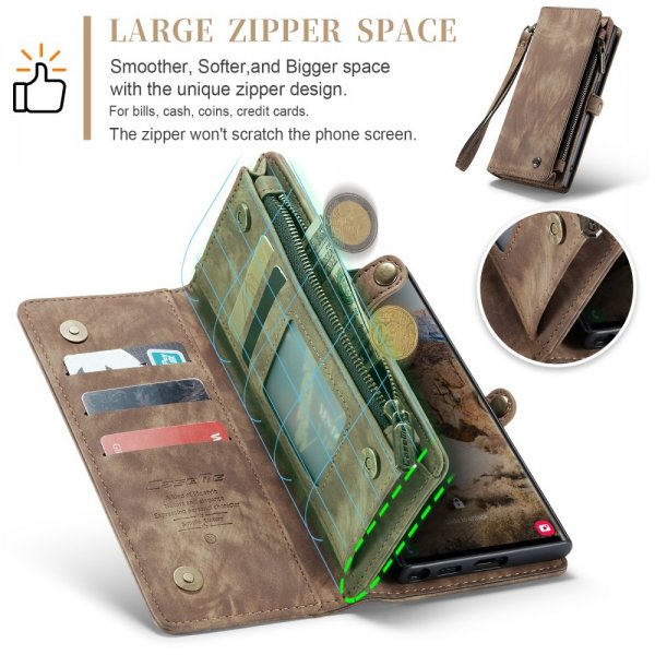 CaseMe Samsung Galaxy S25 Ultra Kotelo 008 Series Irrotettava Kuori Ruskea