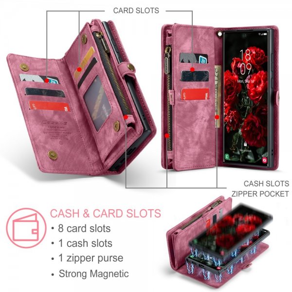 CaseMe Samsung Galaxy S25 Ultra Kotelo 008 Series Irrotettava Kuori Punainen