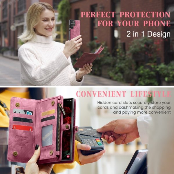 CaseMe Samsung Galaxy S25 Ultra Kotelo 008 Series Irrotettava Kuori Punainen