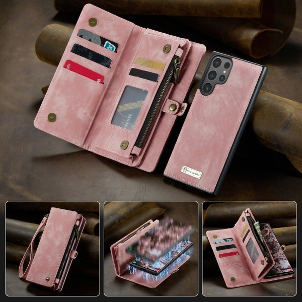 CaseMe Samsung Galaxy S25 Ultra Kotelo 008 Series Irrotettava Kuori Pinkki