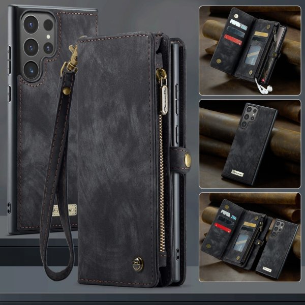 CaseMe Samsung Galaxy S25 Ultra Kotelo 008 Series Irrotettava Kuori Musta