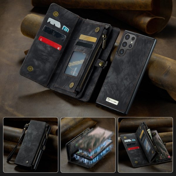 CaseMe Samsung Galaxy S25 Ultra Kotelo 008 Series Irrotettava Kuori Musta