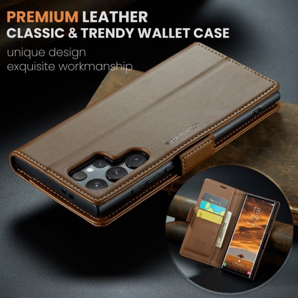 CaseMe Samsung Galaxy S25 Ultra Kotelo 023 Series Ruskea