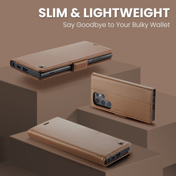 CaseMe Samsung Galaxy S25 Ultra Kotelo 023 Series Ruskea