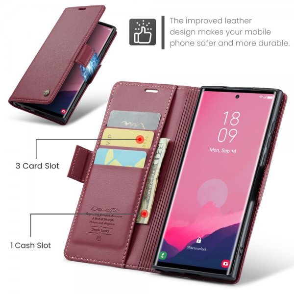 CaseMe Samsung Galaxy S25 Ultra -kotelo, 023 Series, punainen