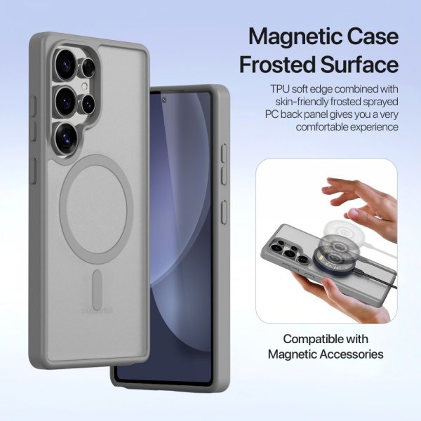 Dux Ducis Samsung Galaxy S25 Ultra -suojakuori 2-in-1 Lawa Series MagSafe harmaa
