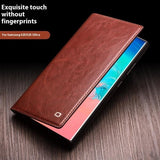 Qialino Samsung Galaxy S25 Ultra Kotelo, aitoa nahkaa, ruskea