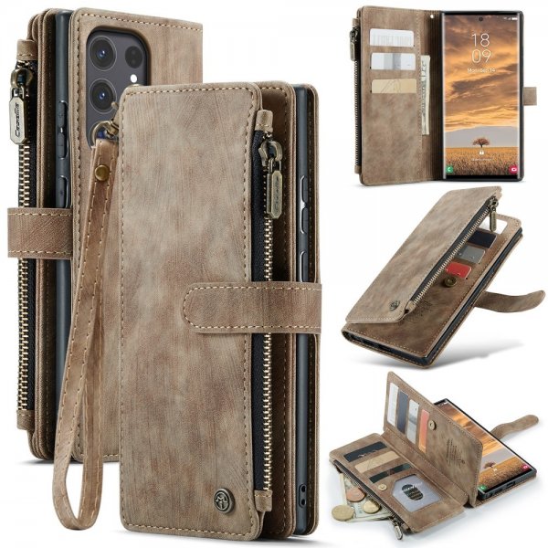 CaseMe Samsung Galaxy S25 Ultra -suojakotelo, C30 Series, ruskea