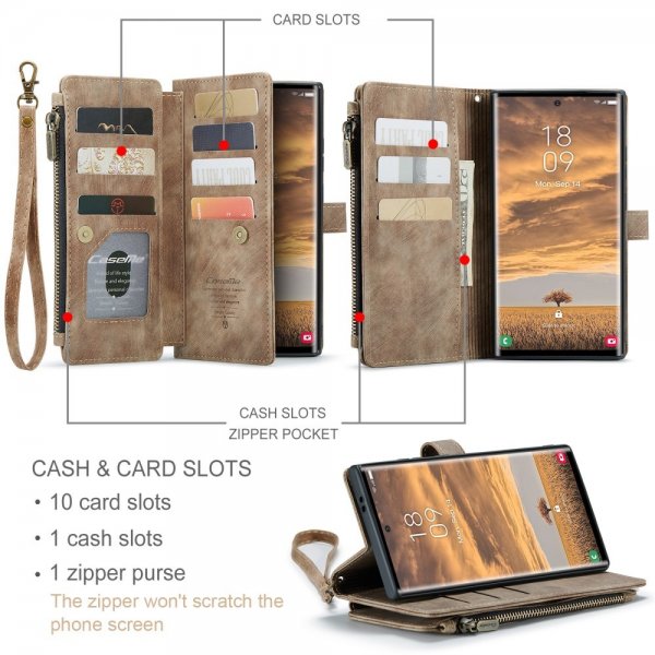 CaseMe Samsung Galaxy S25 Ultra -suojakotelo, C30 Series, ruskea
