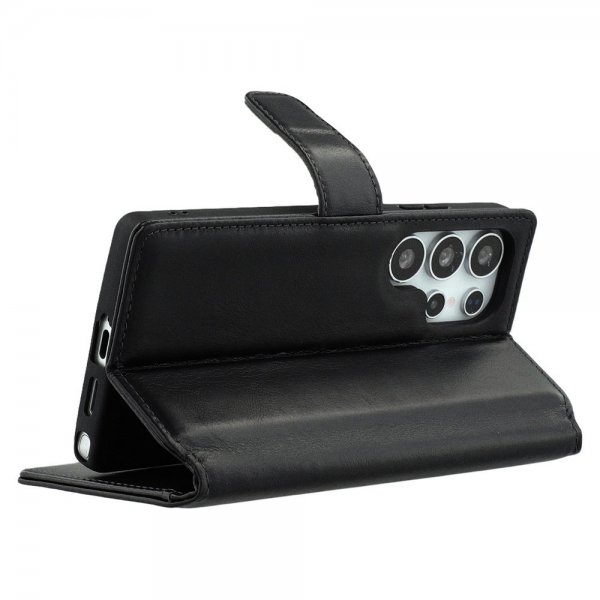 Nordic Covers Samsung Galaxy S25 Ultra Essential Leather Suojakotelo Raven Black