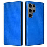 Samsung Galaxy S25 Ultra Kotelo, hiilikuitukuviointi, sininen